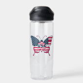 American Flag Butterfly Design-62616 Trinkflasche (Rückseite)