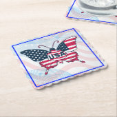 American Flag Butterfly Design-62616 Untersetzer (angewinkelt)