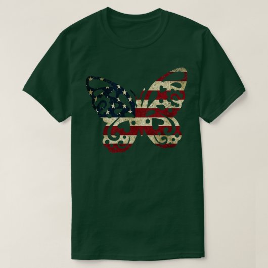 American Flag Butterfly T-Shirt (Design vorne)