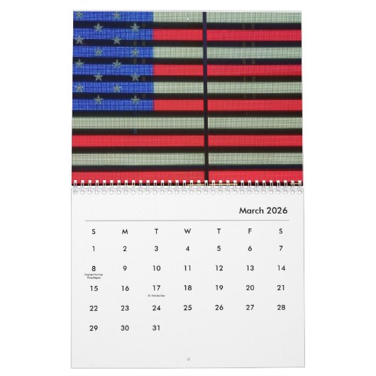 American Flag Calendar 2025 Kalender (Mär 2026)