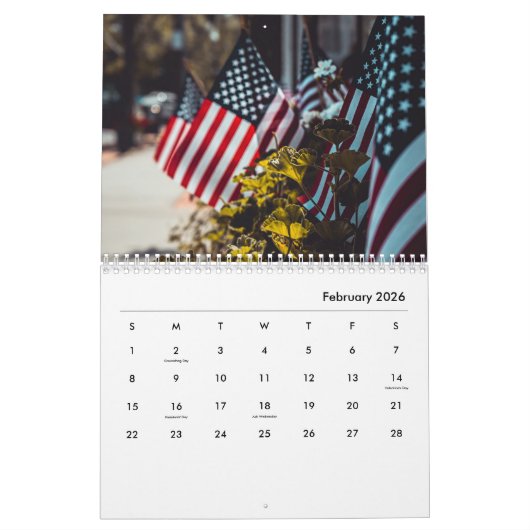 American Flag Calendar 2025 Kalender (Feb 2026)