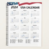 American Flag Calendar Planner 2024 Planer (Vorderseite)