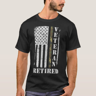 American Flag Camouflage Proud US Army Veteran Rem T-Shirt