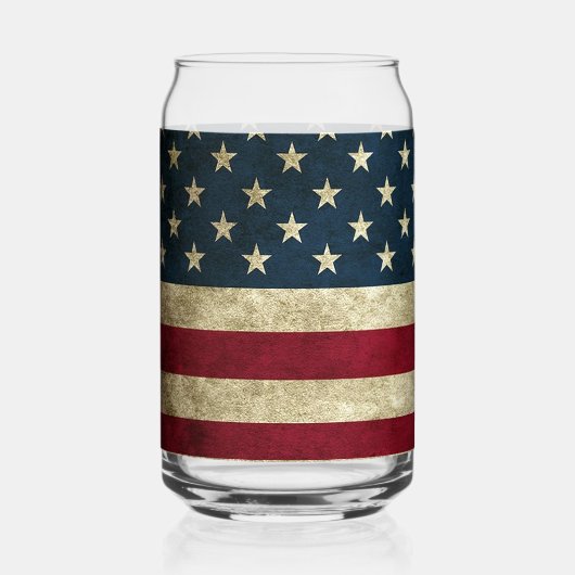 American Flag Can Glass Single oder Glass Set Dosenglas (Vorderseite)