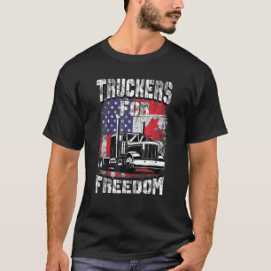 American Flag Canada Freedom Convoy 2022 Trucker D T-Shirt
