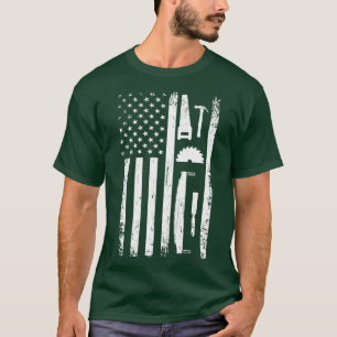 American Flag Carpenter Tools Woodworker Handwerke T-Shirt