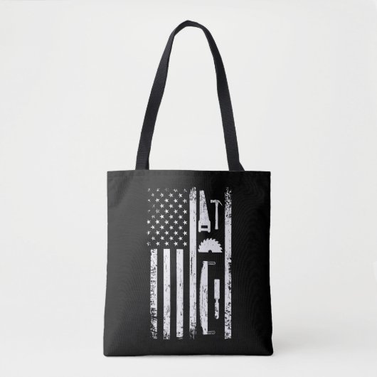 American Flag Carpenter Tools Woodworker Handwerke Tasche (Vorderseite)