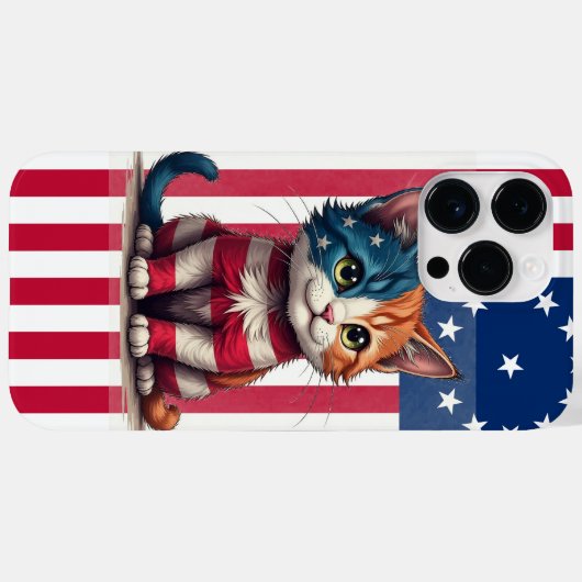 American Flag Cat Case-Mate iPhone Hülle (Rückseite (Horizontal))