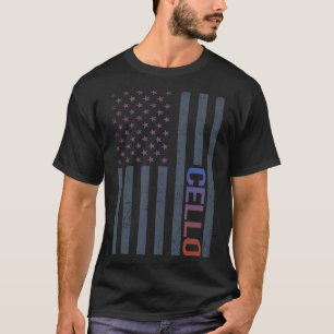 American Flag Cello Cellist T-Shirt
