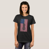 American Flag Cello Player Patriotic 4th of July T-Shirt (Vorne ganz)