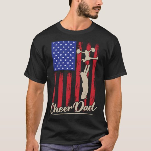 American Flag Cheer Dad 4th of July Patriotic Prou T-Shirt (Vorderseite)