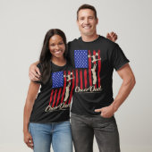 American Flag Cheer Dad 4th of July Patriotic Prou T-Shirt (Unisex)