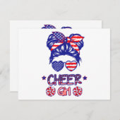 American Flag Cheer Girl 4. Juli USA Patriotic Ch (Vorne/Hinten)