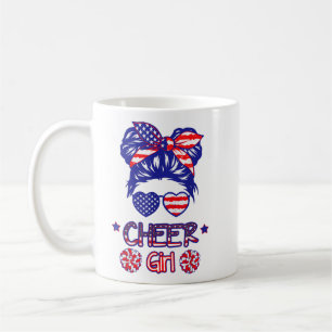 American Flag Cheer Girl 4. Juli USA Patriotic Ch Kaffeetasse