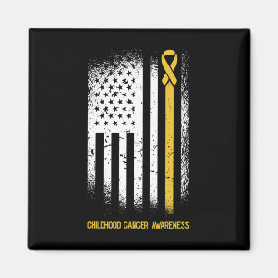 American Flag Chilhood Cancer Awareness Ribbon Wa Magnet