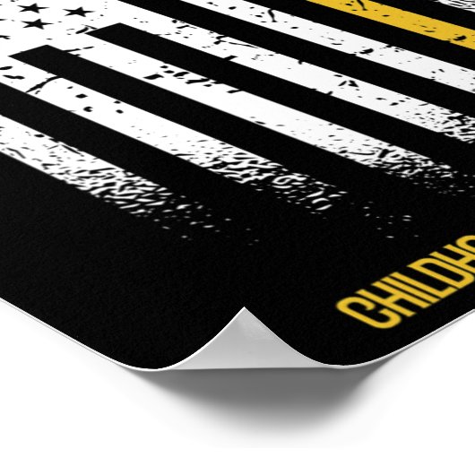 American Flag Chilhood Cancer Awareness Ribbon Wa Poster (Ecke)