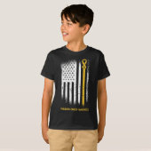 American Flag Chilhood Cancer Awareness Ribbon Wa T-Shirt (Vorne ganz)