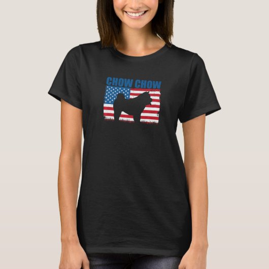 American Flag Chow Chow T-Shirt (Vorderseite)