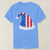 American Flag Christmas Hat Tshirt (Design vorne)