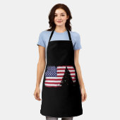 American Flag Christmas Schürze (Getragen)
