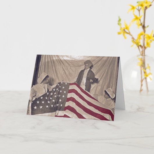 American Flag Circa 1890er Jahre Fotografie und Zi Karte (Gelbe Blume)