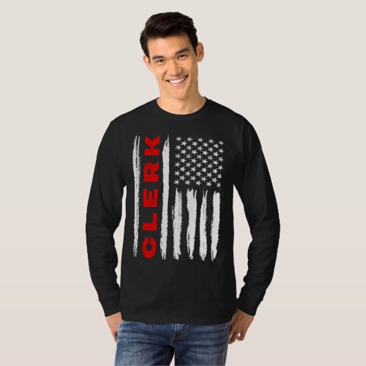 American Flag Clerk US USA Flag T-Shirt (Vorne ganz)
