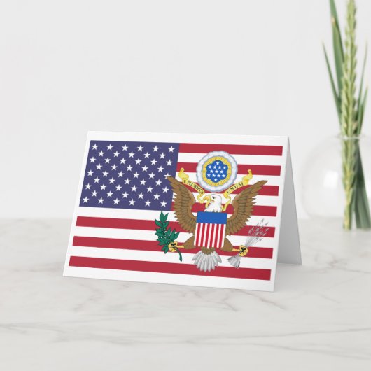 American Flag & Coat of Arms, United States Karte (Vorderseite)