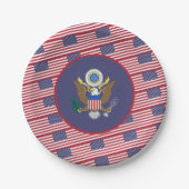 American Flag & Coat of Arms, United States Pappteller (Vorderseite)