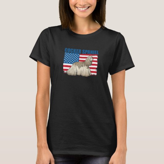 American Flag Cocker Spaniel T-Shirt (Vorderseite)