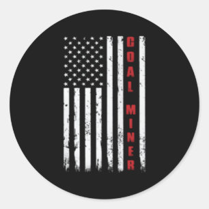 American Flag Cole Miner Runder Aufkleber