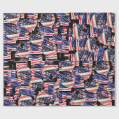 American Flag Collage Geschenkpapier (Flach)