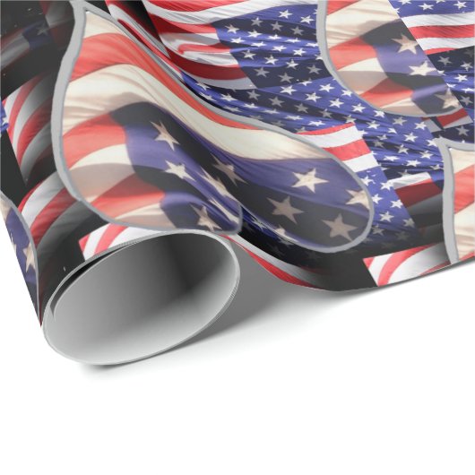American Flag Collage Geschenkpapier (Rolleneckpunkt)
