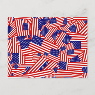 American Flag Collage Postkarte