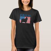 American Flag Collie Premium T-Shirt (Vorderseite)