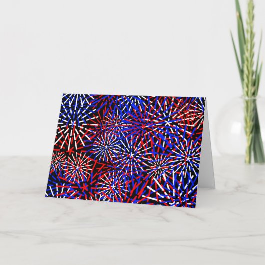 American Flag Colors Firework Design Dankeskarte (Vorderseite)