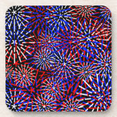 American Flag Colors Firework Design Getränkeuntersetzer (Vorderseite)