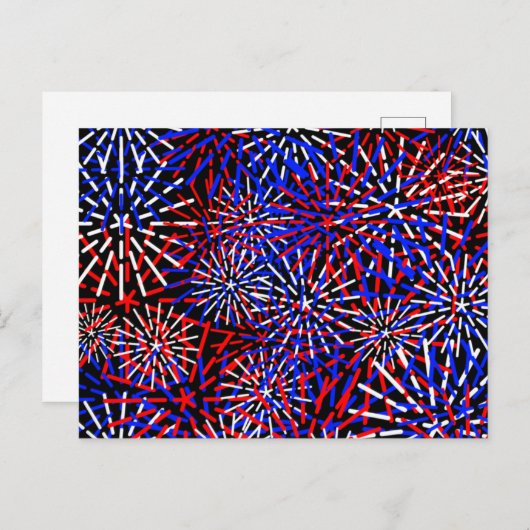 American Flag Colors Firework Design Postkarte (Vorne/Hinten)