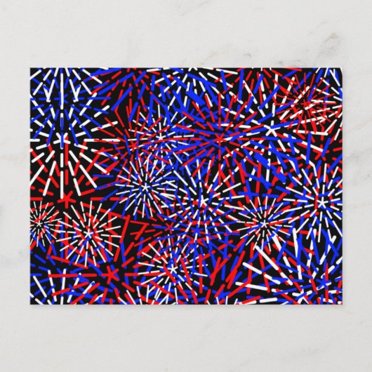 American Flag Colors Firework Design Postkarte (Vorderseite)