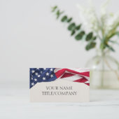 American Flag Company Name Paper Texture Visitenkarte (Stehend Vorderseite)