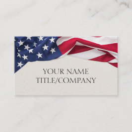 American Flag Company Name Paper Texture Visitenkarte