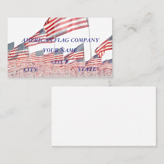 American Flag Company Visitenkarte (Vorne/Hinten)