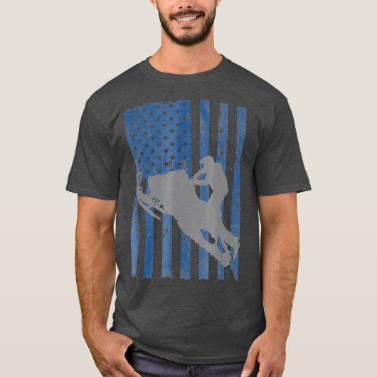 American Flag Cool Snowmobile T-Shirt (Vorderseite)