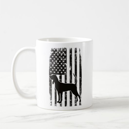 American Flag & Coonhound Kaffeetasse (Links)