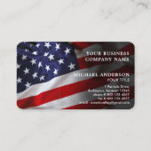 American Flag Corporate Modern Patriotic QR Code Visitenkarte (Vorderseite)