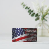 American Flag Corporate Modern Patriotic QR Code Visitenkarte (Stehend Vorderseite)