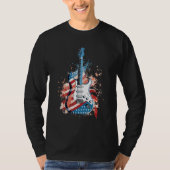 American Flag Country Music Guitar Patriotic 4th o T-Shirt (Vorderseite)