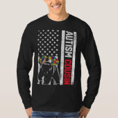 American Flag Cousin Bear Autiseness Awareness Sup T-Shirt (Vorderseite)