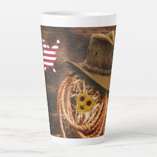 American Flag Cowboy Hat lasso Milchtasse