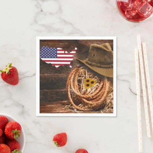 American Flag Cowboy Hat lasso Serviette (Beispiel)