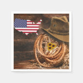 American Flag Cowboy Hat lasso Serviette (Vorderseite)